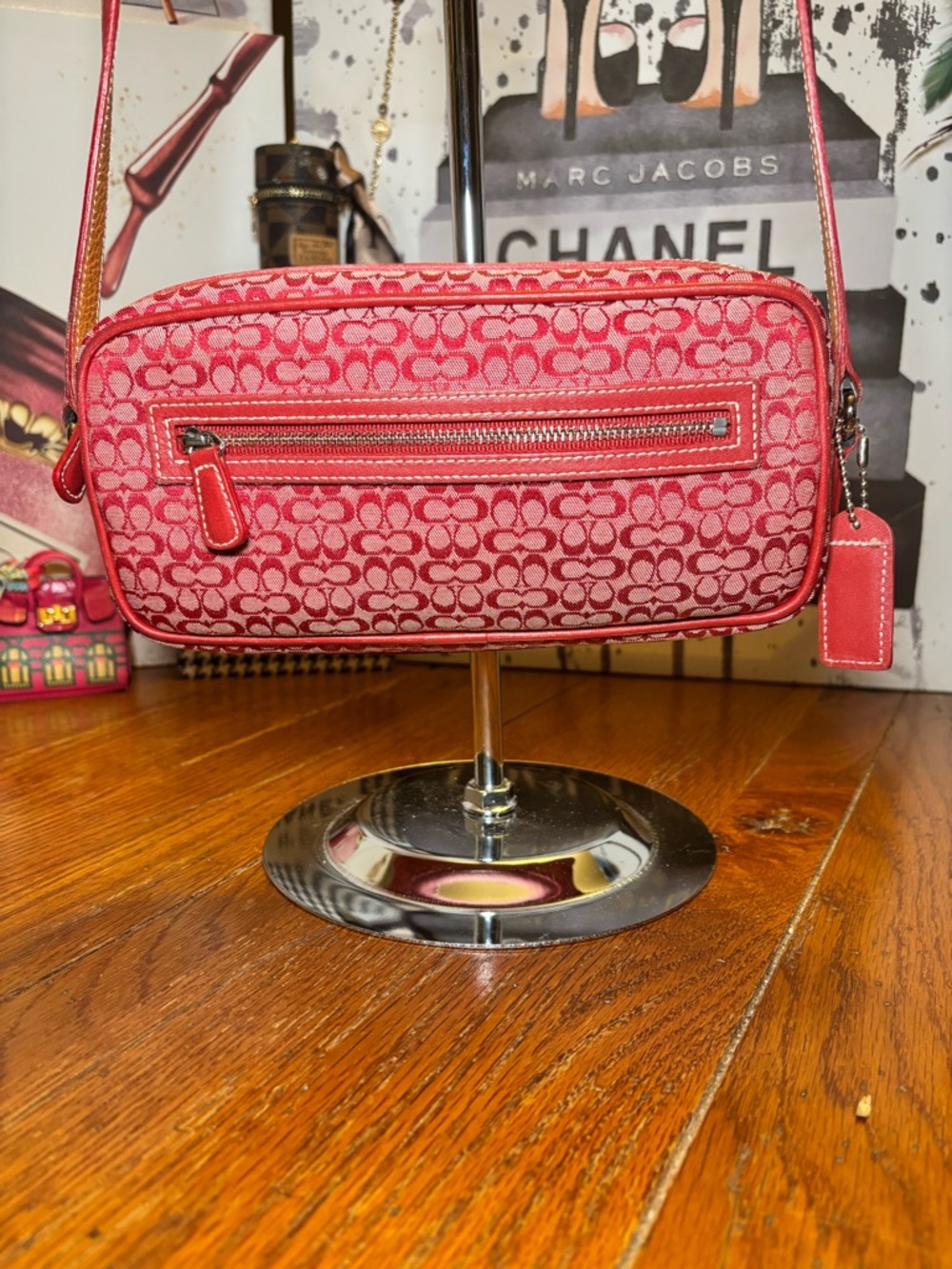 Coach Red Signature Canvas Crossbody Bag